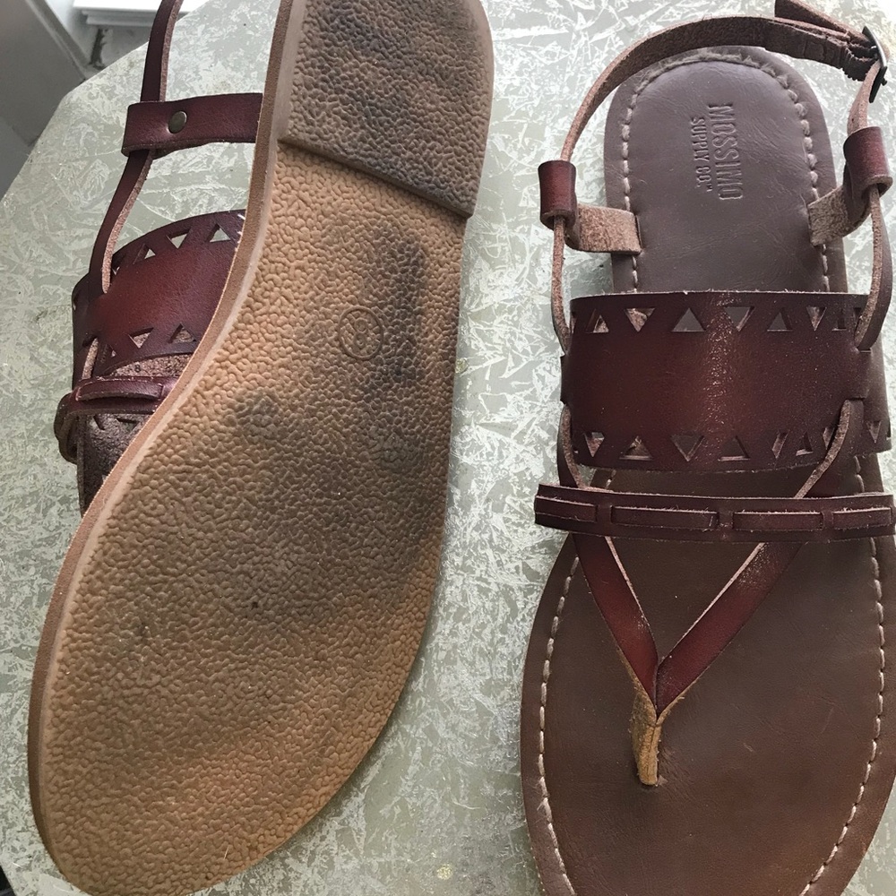 Gently worn brown sandal